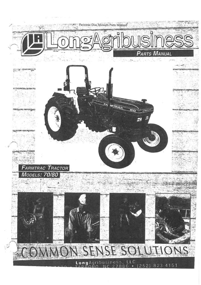 Longagribusiness Farmtrac Tractor 70 & 80 Parts Manual 282 Pages