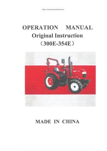 Mahindra Jinma Tractor 300E 304E 350E 354E Operators Manual