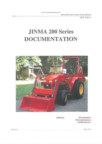 Mahindra Jinma Tractor  Series 200 Operators Manual
