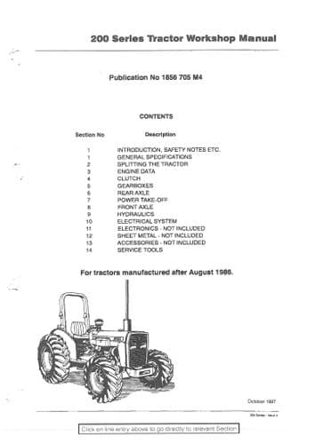 Massey-Ferguson 200 Series Tractor 230-231-231S-240-240S-241-243-253-261 Workshop Service Manual