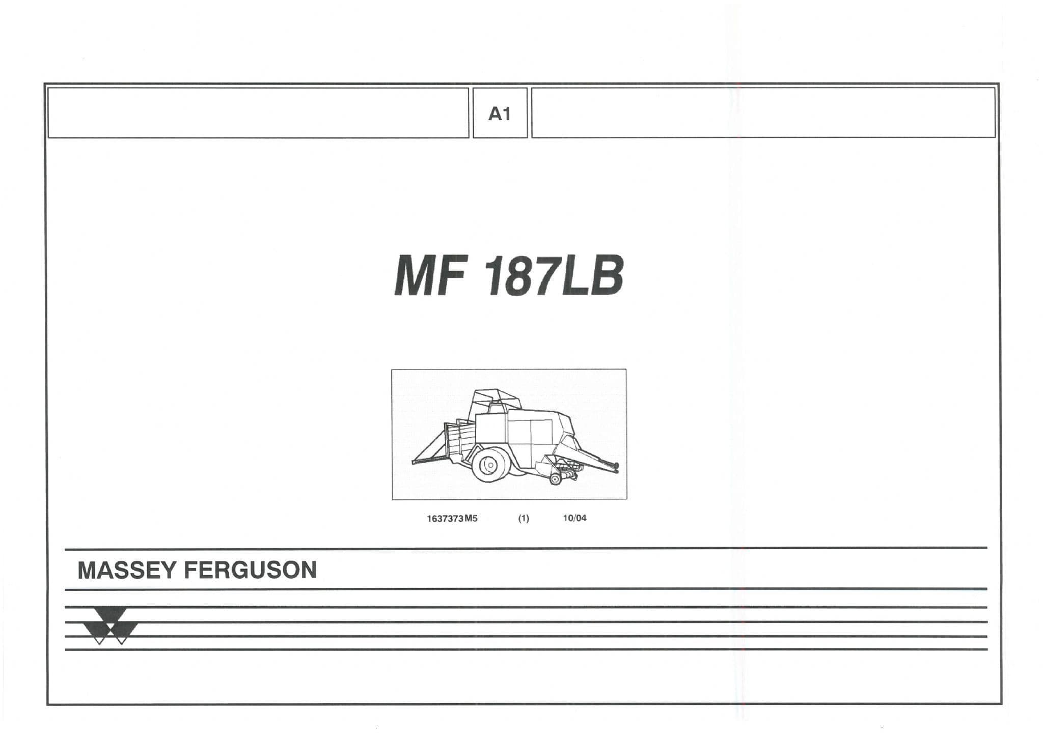 Massey Ferguson Baler MF187LB Parts Manual