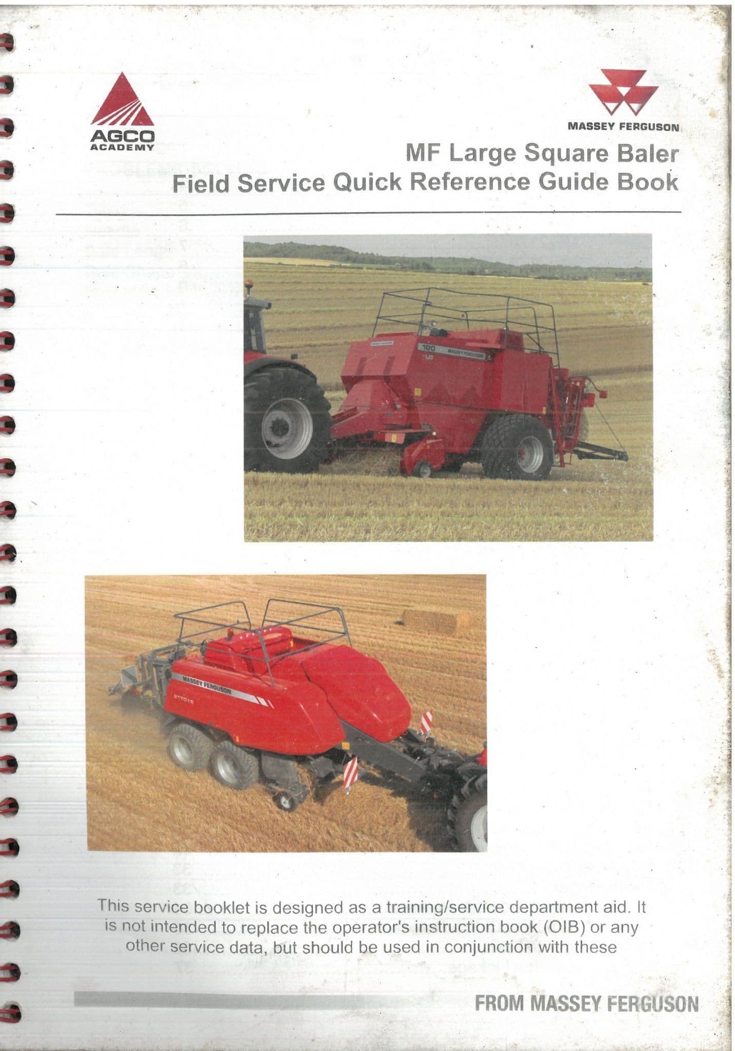 Massey Ferguson Baler MF190 MF187 MF186 Knotter Needles Plunger Adjustment Problem Solving Manual