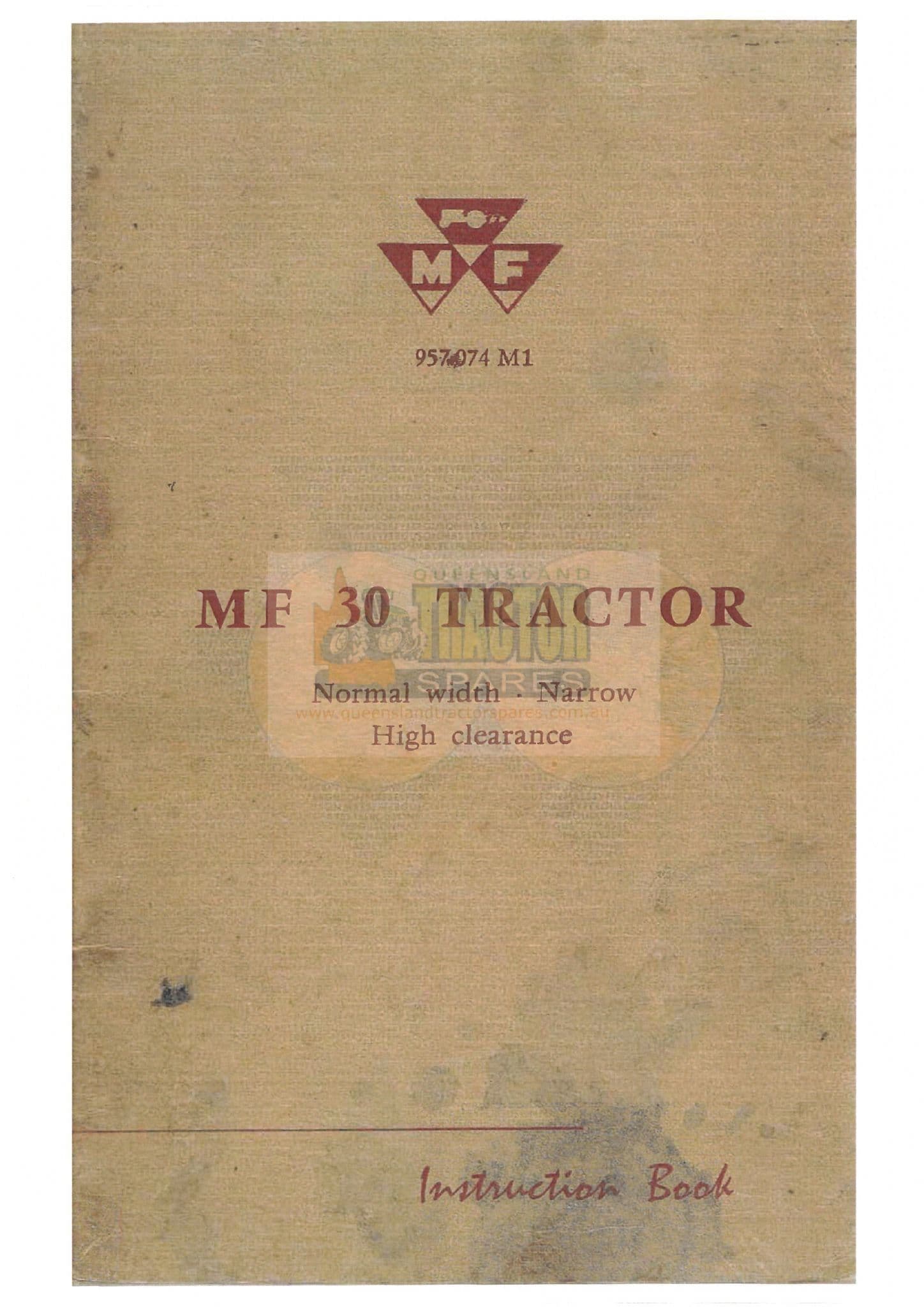 Massey Ferguson MF30 Tractor Operators Manual