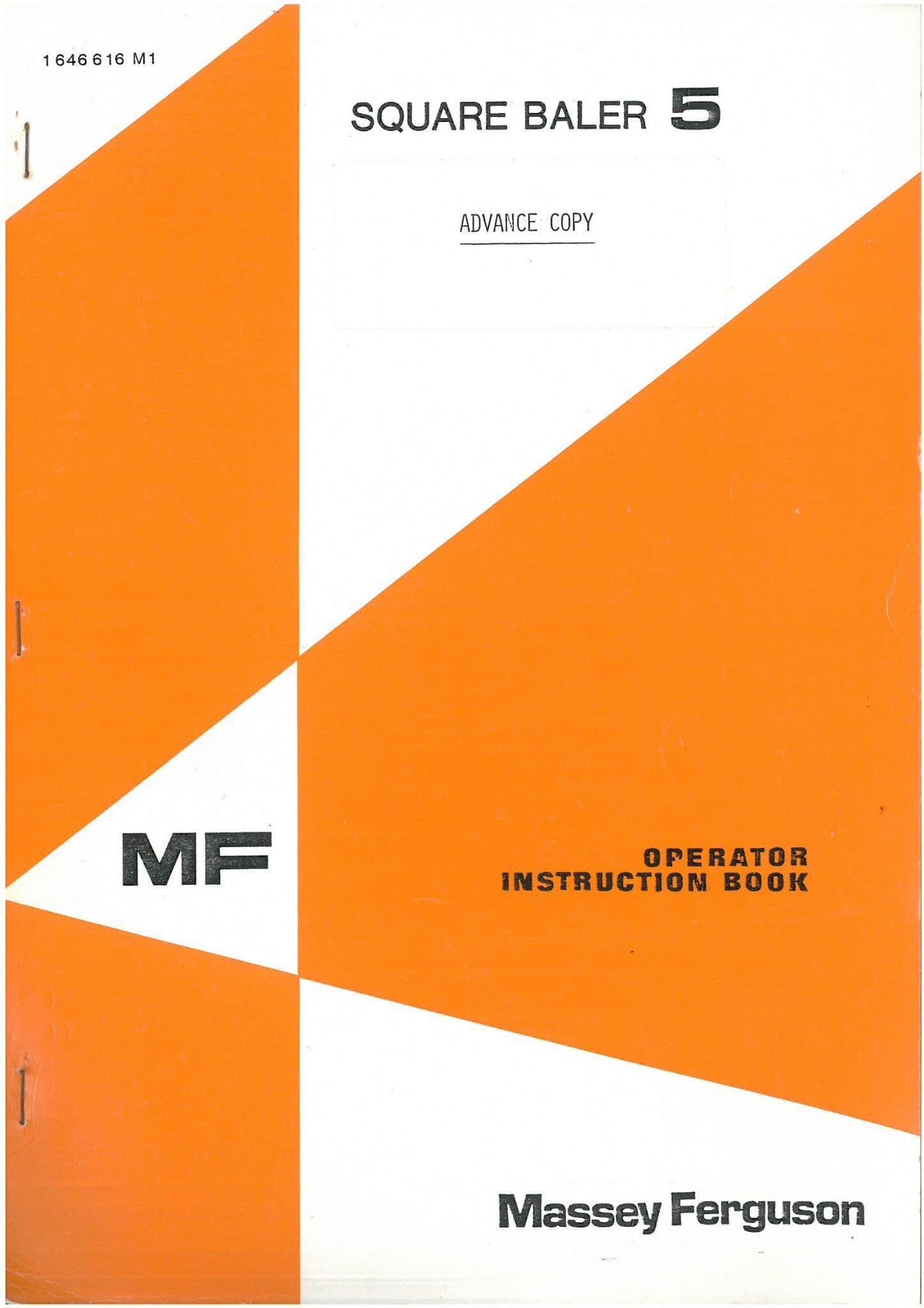 Massey Ferguson MF5 Baler Operators Manual - MF 5