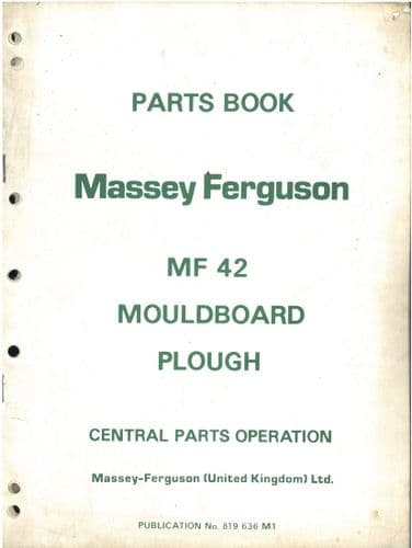 Massey Ferguson Mouldboard Plough MF42 Parts Manual