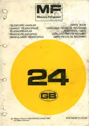 Massey Ferguson Telescopic Telehandler 24 Parts Manual - MF24