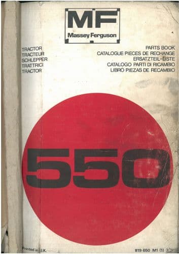 Massey Ferguson Tractor 550 Parts Manual - MF550
