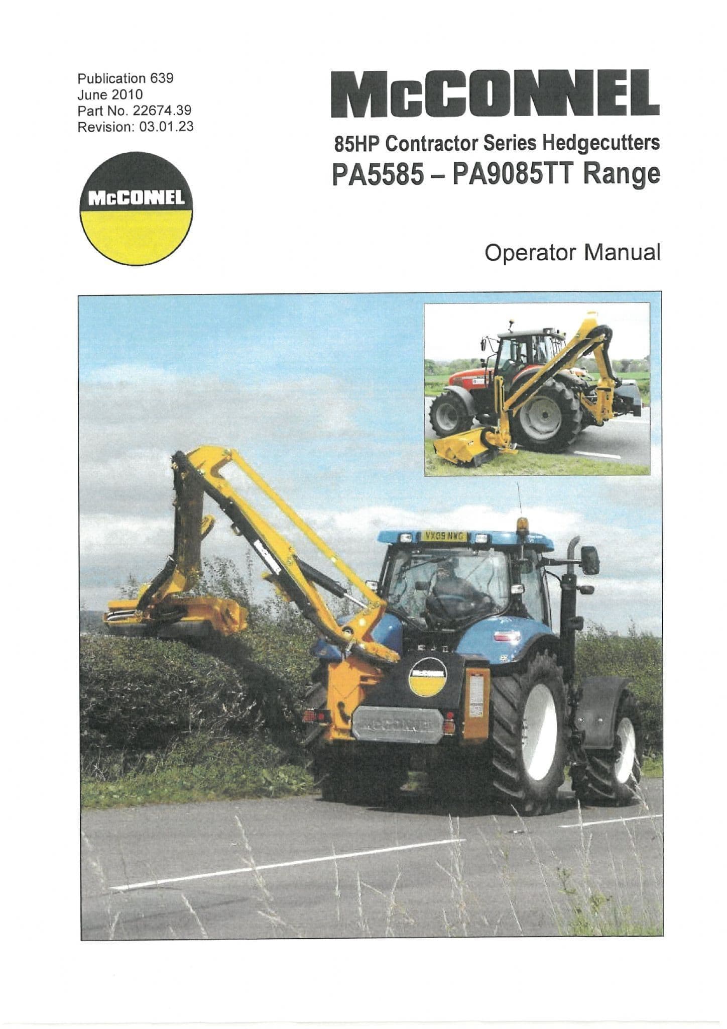 Mcconnel Contractor Hedgecutters PA5585 PA6085 PA6585 PA7085 PA7285 PA8085 PA9085 Operators Manual