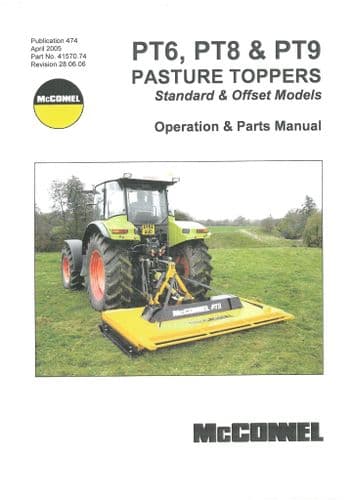 Mcconnel Pasture Topper Standard and Offset PT6 PT8 PT9 Operators and Parts Manual
