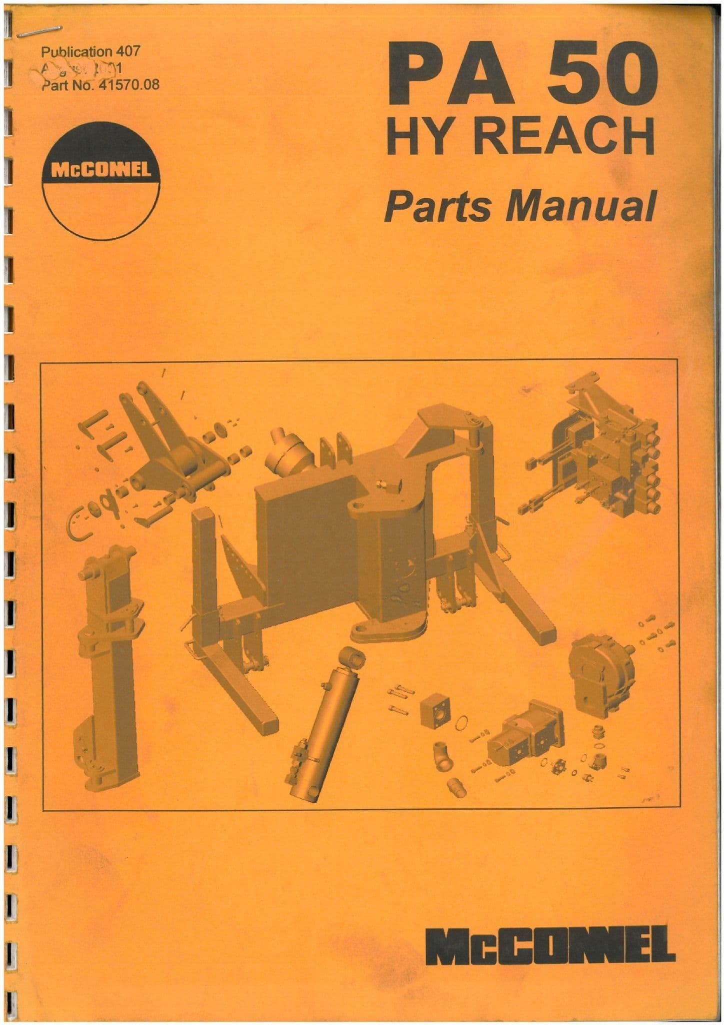 McConnel Power Arm Hedgetrimmer Hy Reach PA 50 Parts Manual PA50