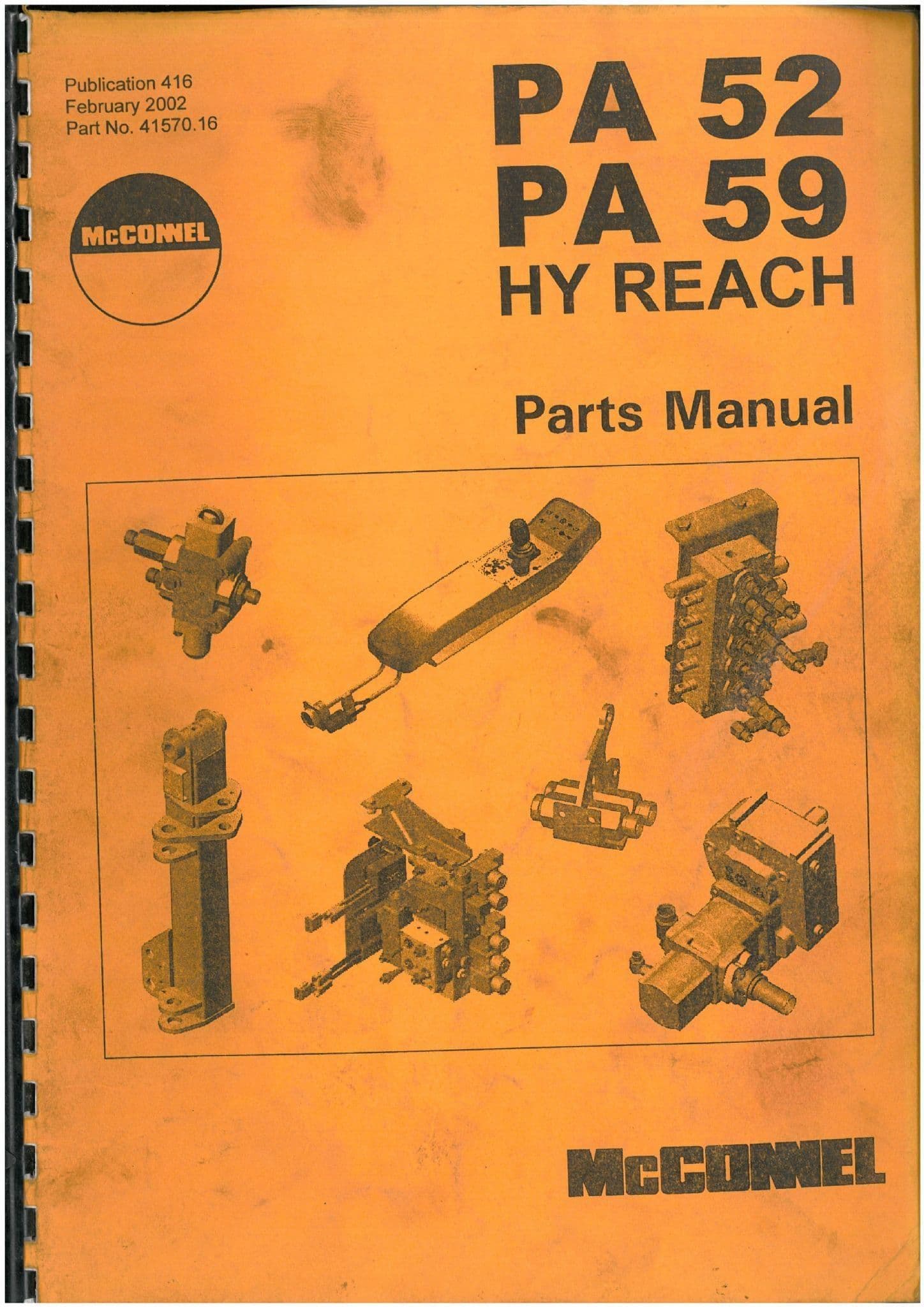McConnel Power Arm Hedgetrimmer HY Reach PA52 PA59 Parts Manual PA 52 59