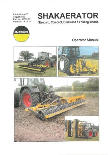 Mcconnel Shakarator Standard, Compact, Grassland and Folding Operators Manual
