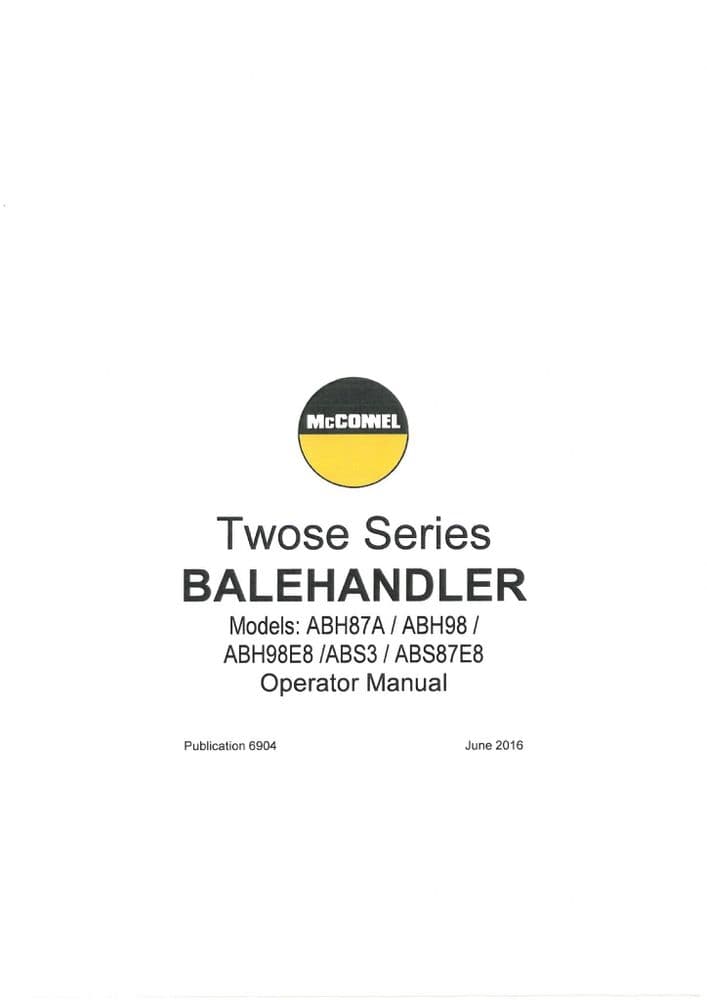 Mcconnel Twose Balehandler ABH8A ABH98 ABH98A8 ABS3 ABS87E8 Operators ...