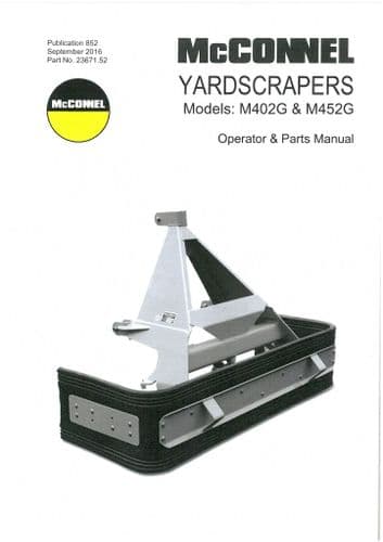 Mcconnel Yardscraper M402G M452G Operators Manual