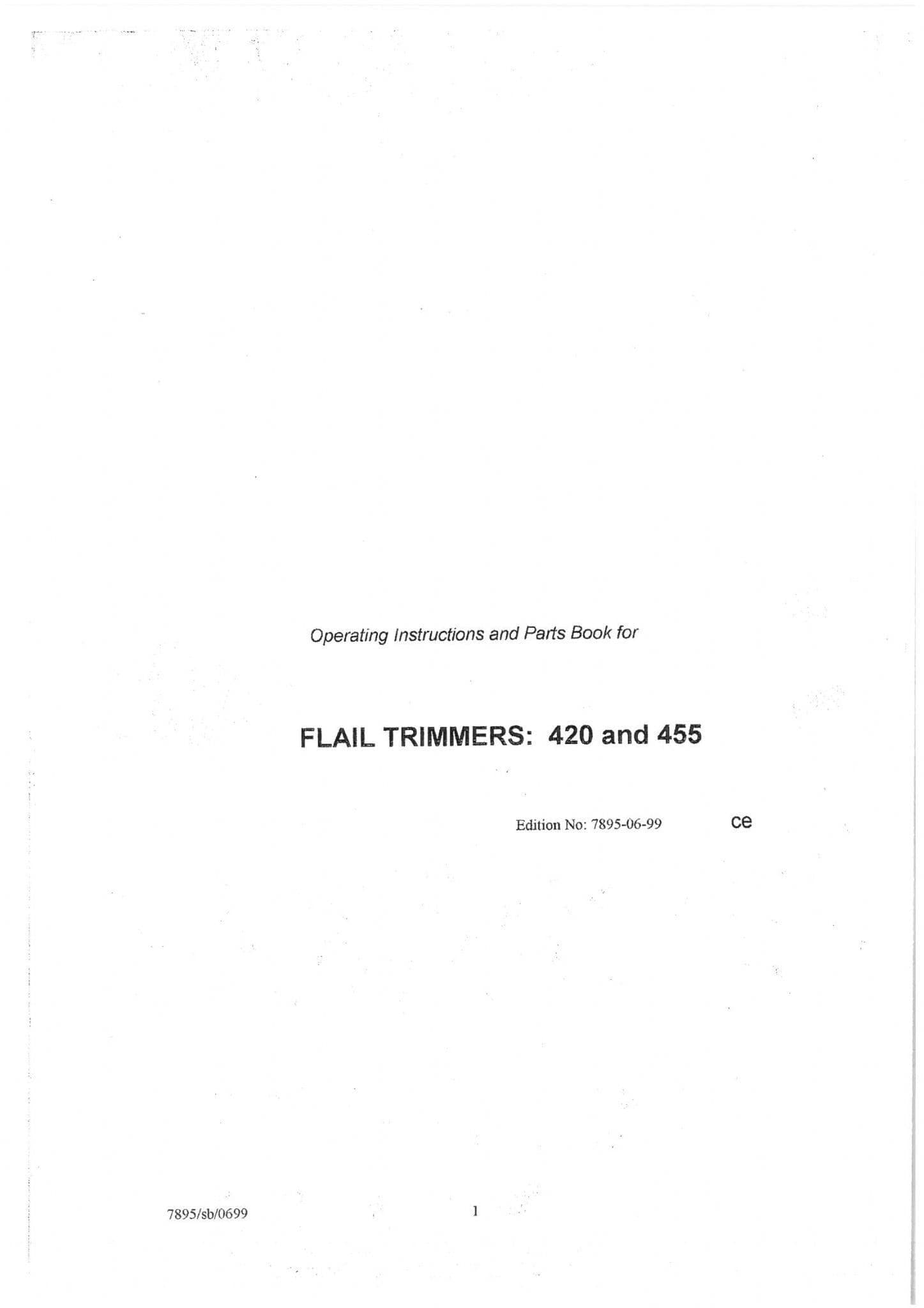 Mcconnell Twose Flail Trimmers 420 & 455 Operators Manual and Spare Parts List