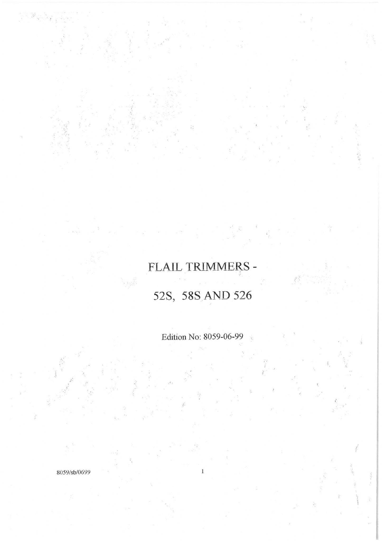 Mcconnell Twose Flail Trimmers 52S 58S & 526 Operators Manual