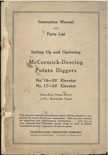 McCormick  Deering Potato Digger 16 -26