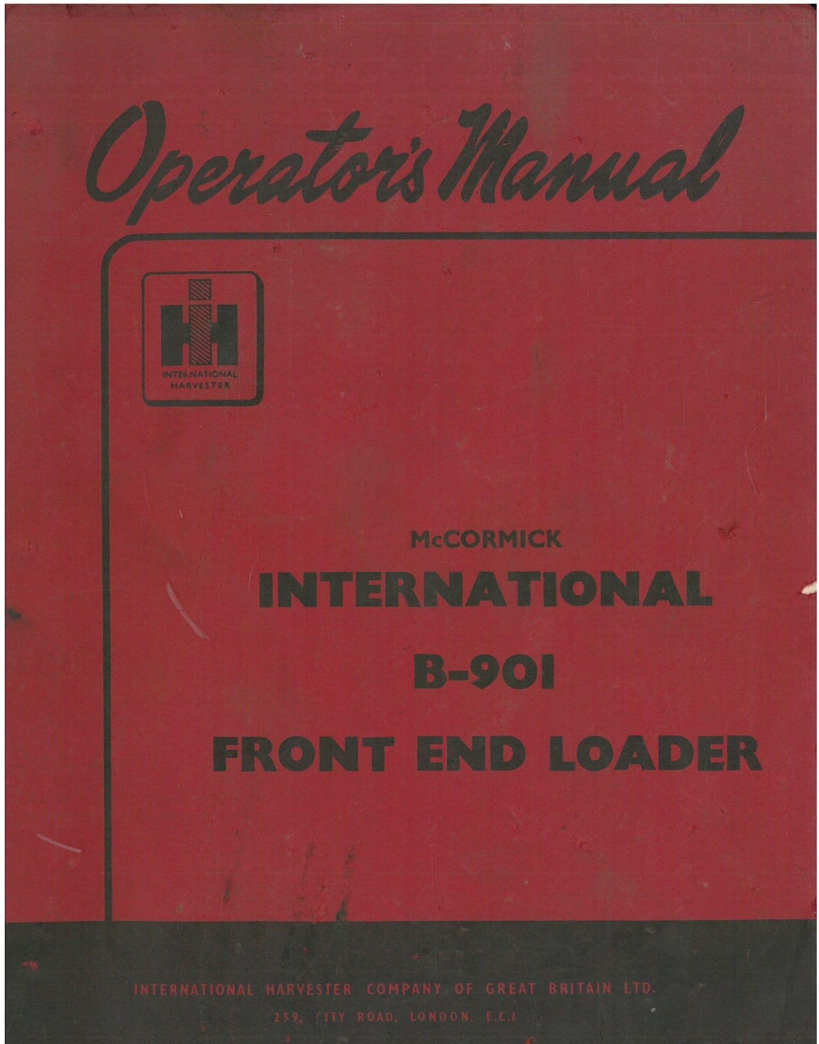 McCormick International B901 Front End Loader Operators Manual B901 901