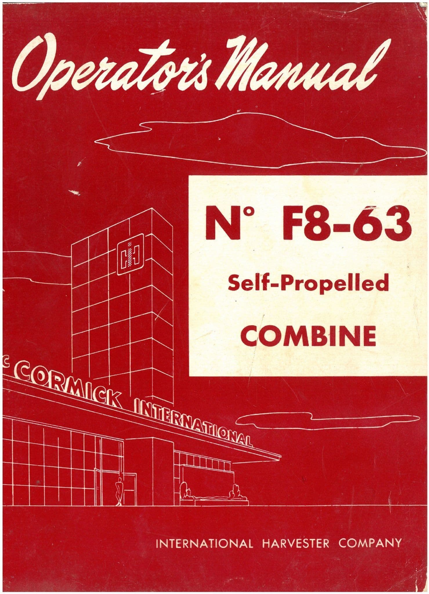 McCormick International Combine F8-63 Operators Manual
