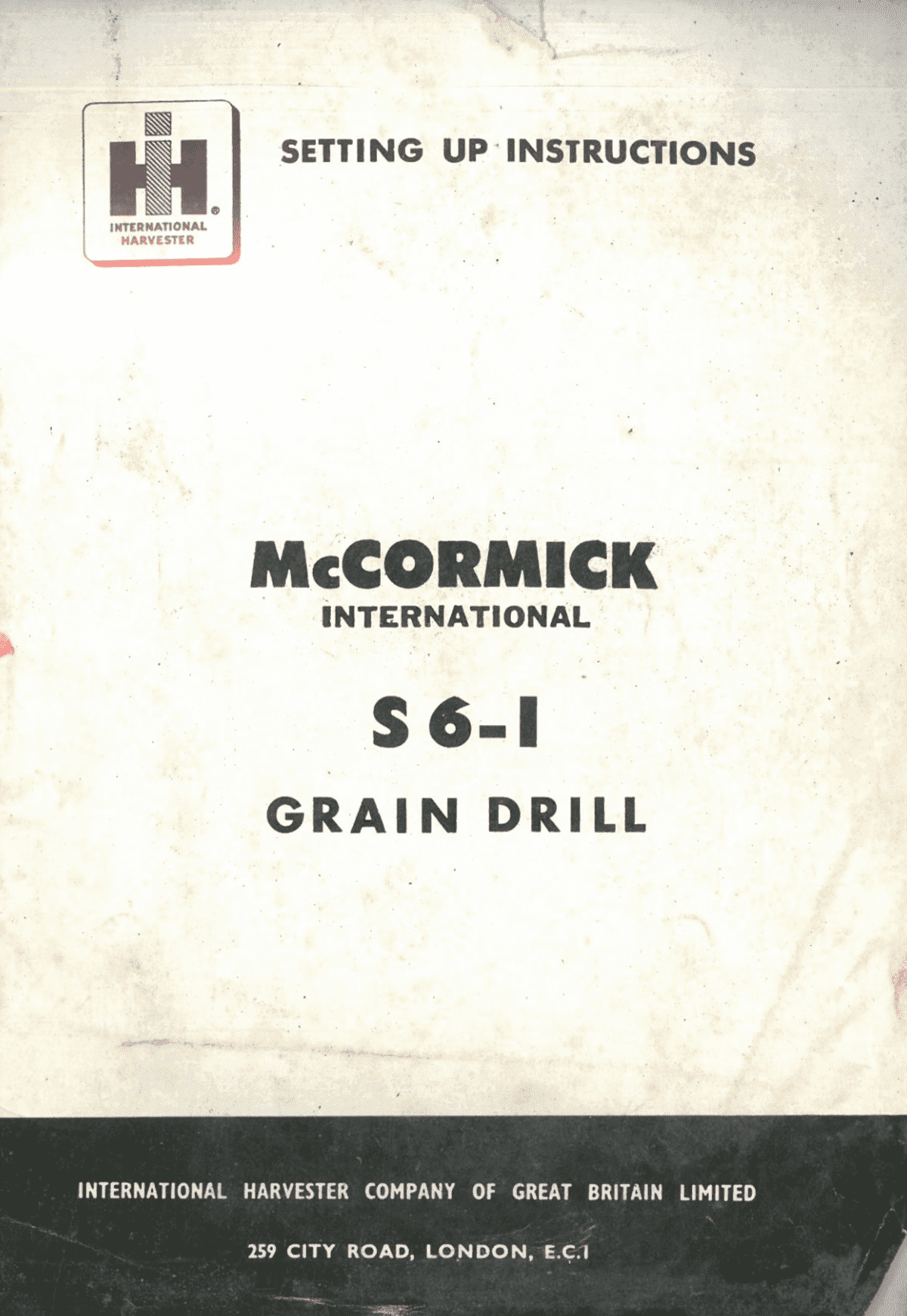 McCormick International Grain Drill Instruction Manual