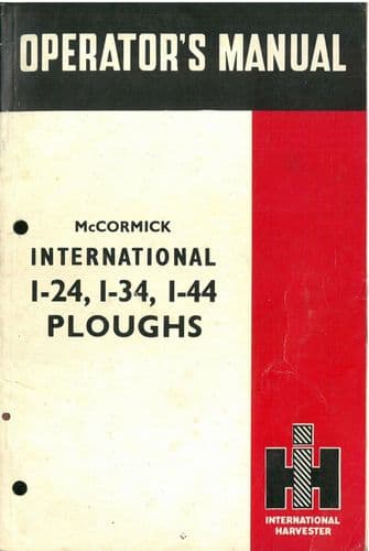 McCormick International Plough 1-24, 1-34, 1-44 Operators Manual