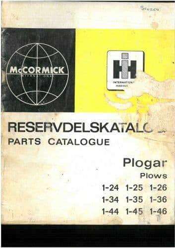 McCormick International Plough Plow 1-24 1-25 1-26 1-34 1-35 1-36 1-44 1-45 1-46 Parts Manual