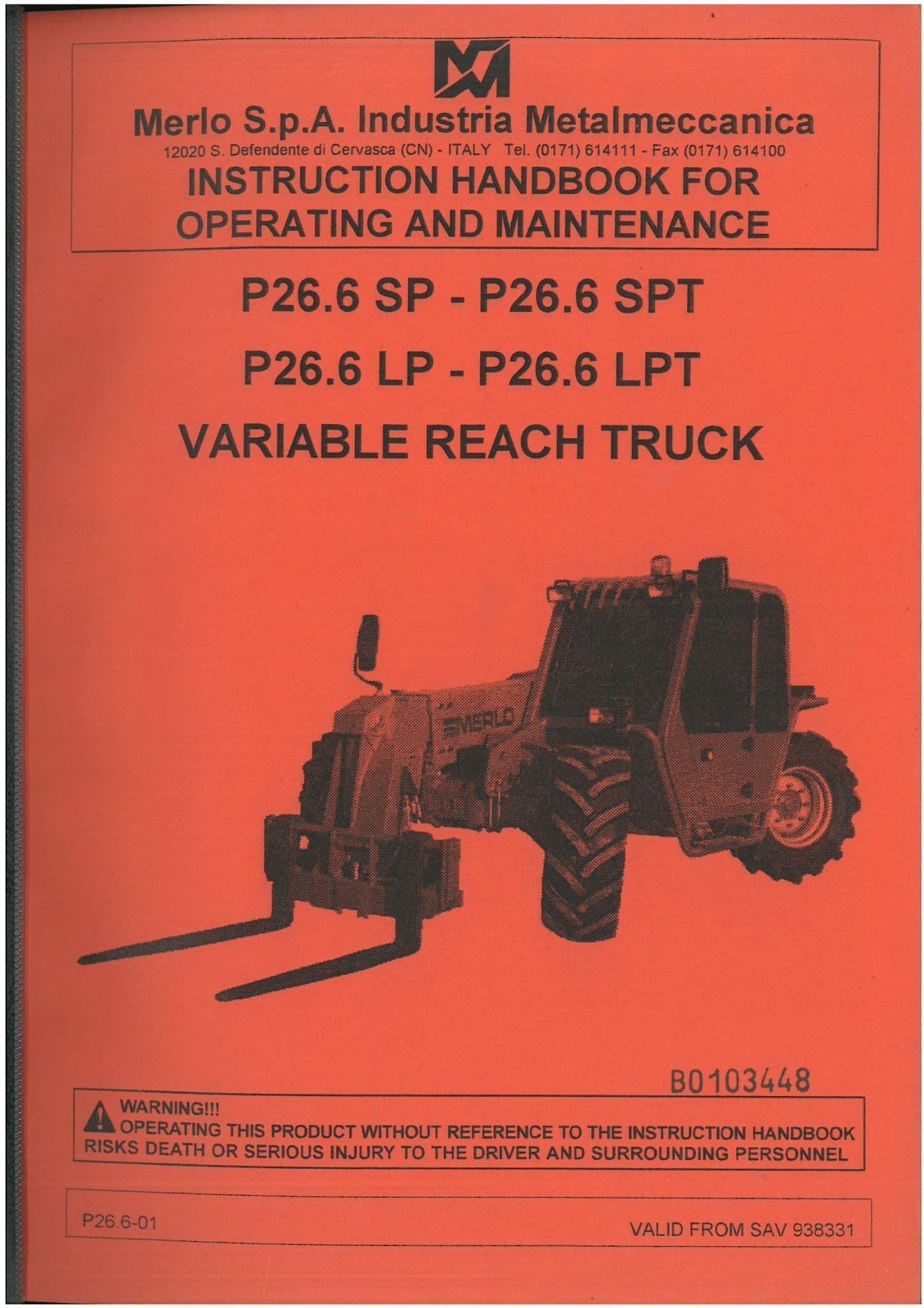 Merlo 360 Telehandler Lift Chart.pdf Merlo Telescopic Handler Variable Reach Truck Panoramic P26 6 SP P26 6 ...
