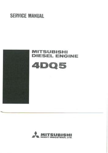 Mitsubishi Diesel Engine 4DQ5 Workshop Service Manual