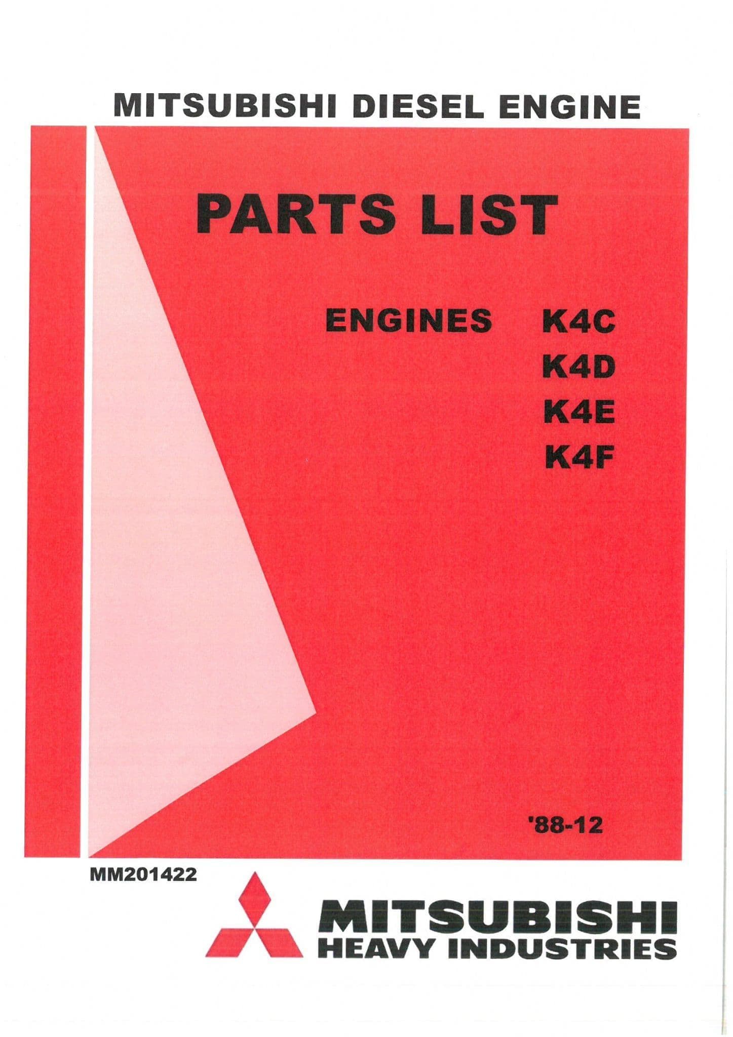Mitsubishi Diesel Engine K4C K4D K4E & K4F Parts Manual