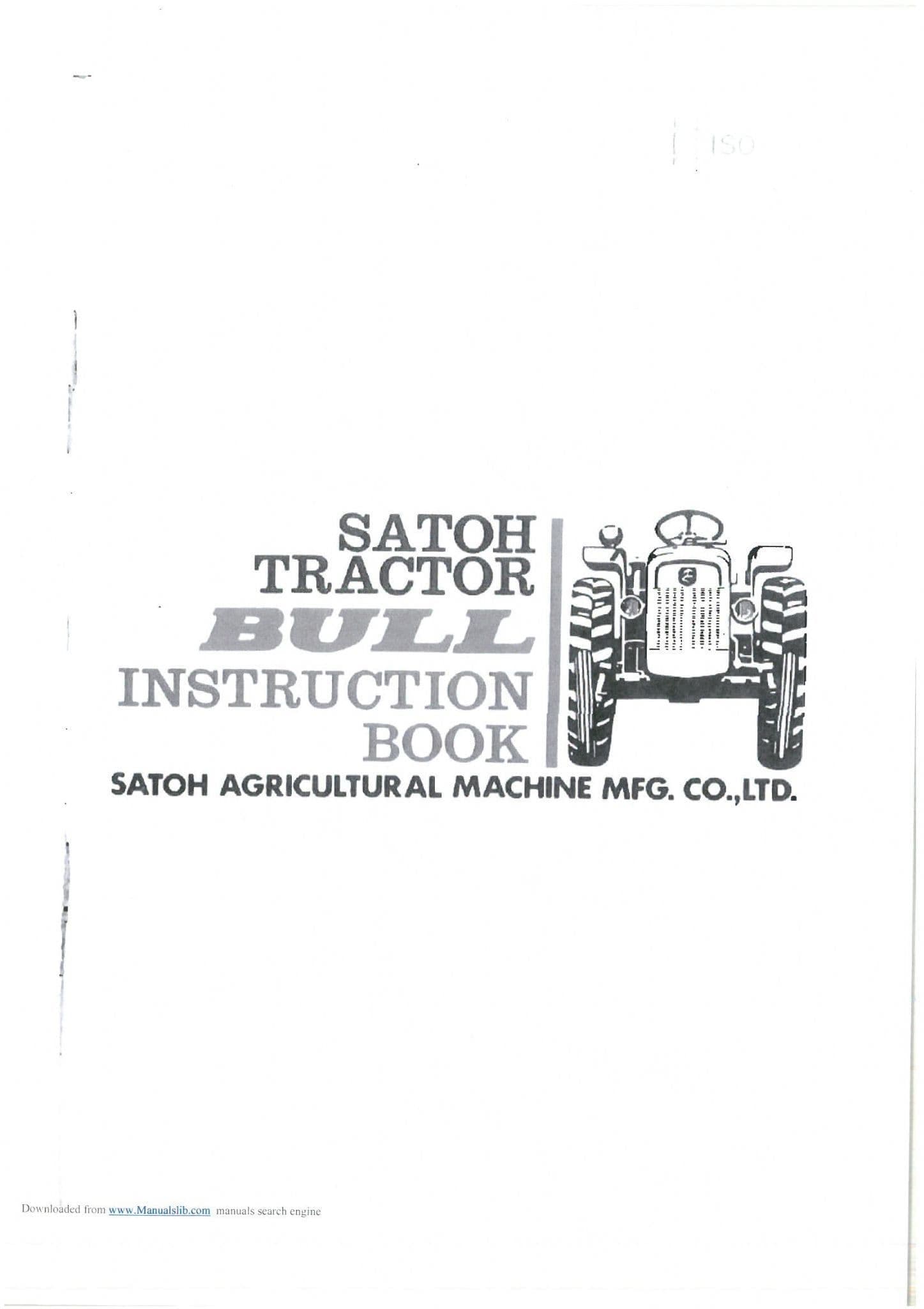 Mitsubishi Satoh Tractor Bull Operators Manual