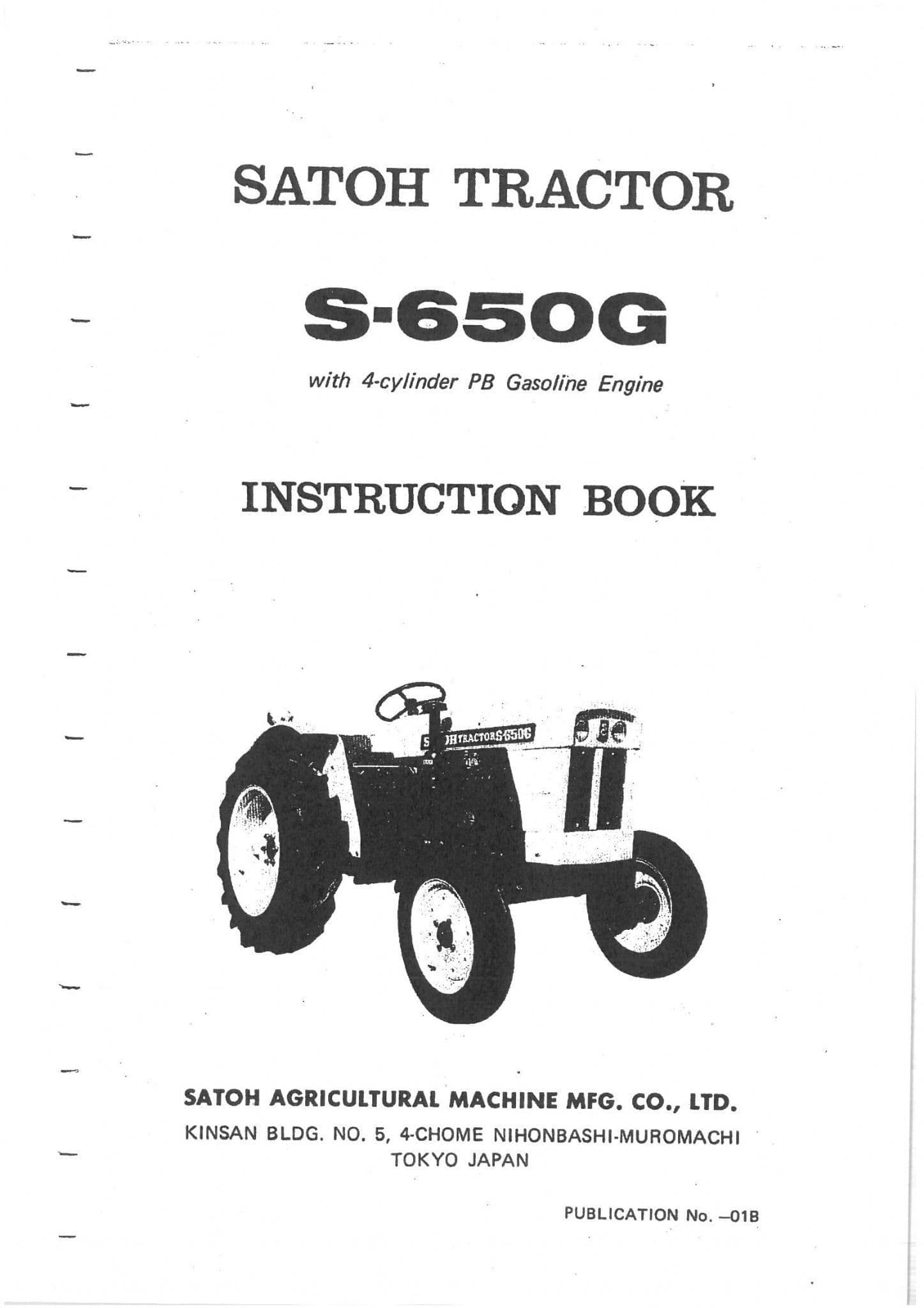 Mitsubishi Satoh Tractor S-650G Operators Manual