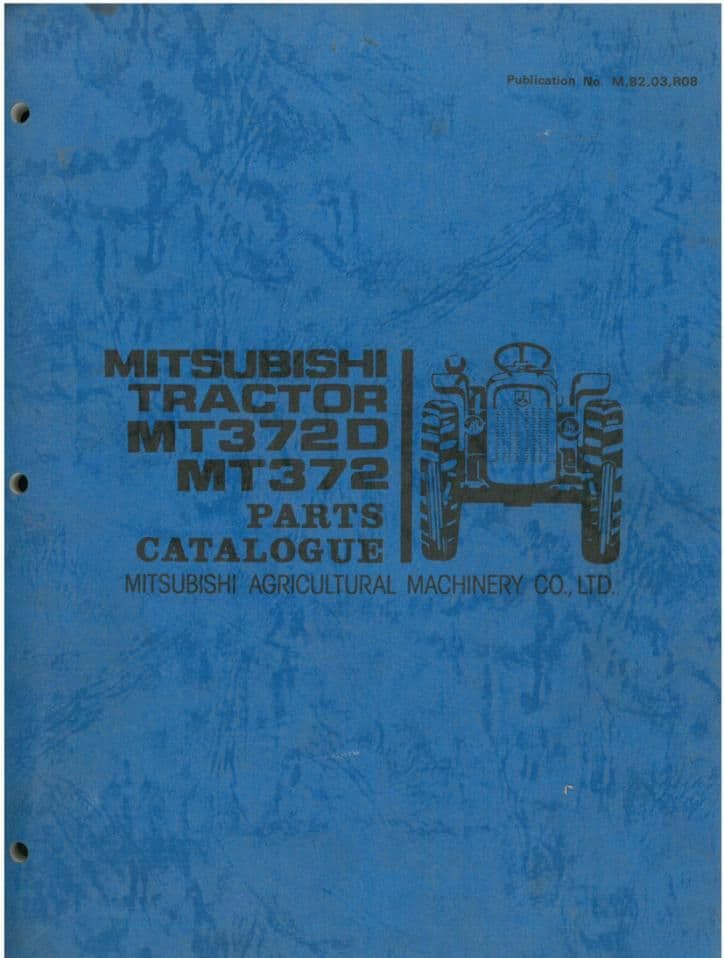 Mitsubishi Tractor MT372 MT372D Parts Manual