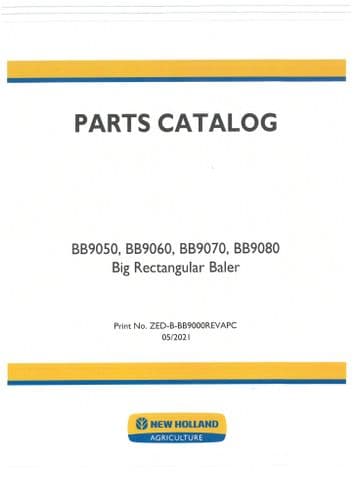 New Holland Baler BB9050 BB9060 BB9070 BB9080 Parts Manual