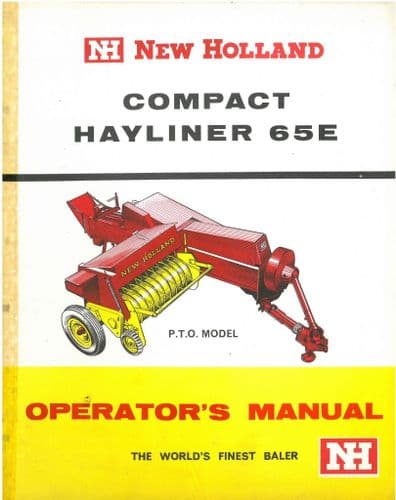 New Holland Baler Compact Hayliner 65E Operators Manual