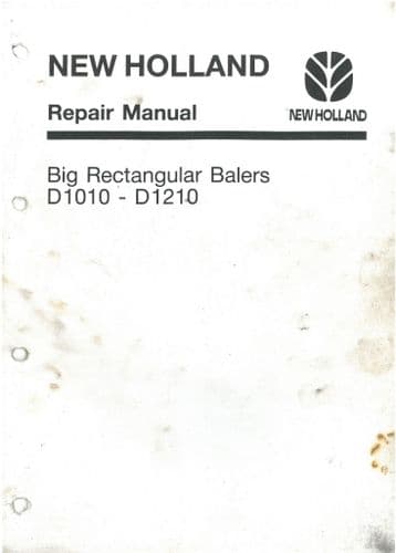 New Holland Baler D1010 D1210 Workshop Service Repair Manual