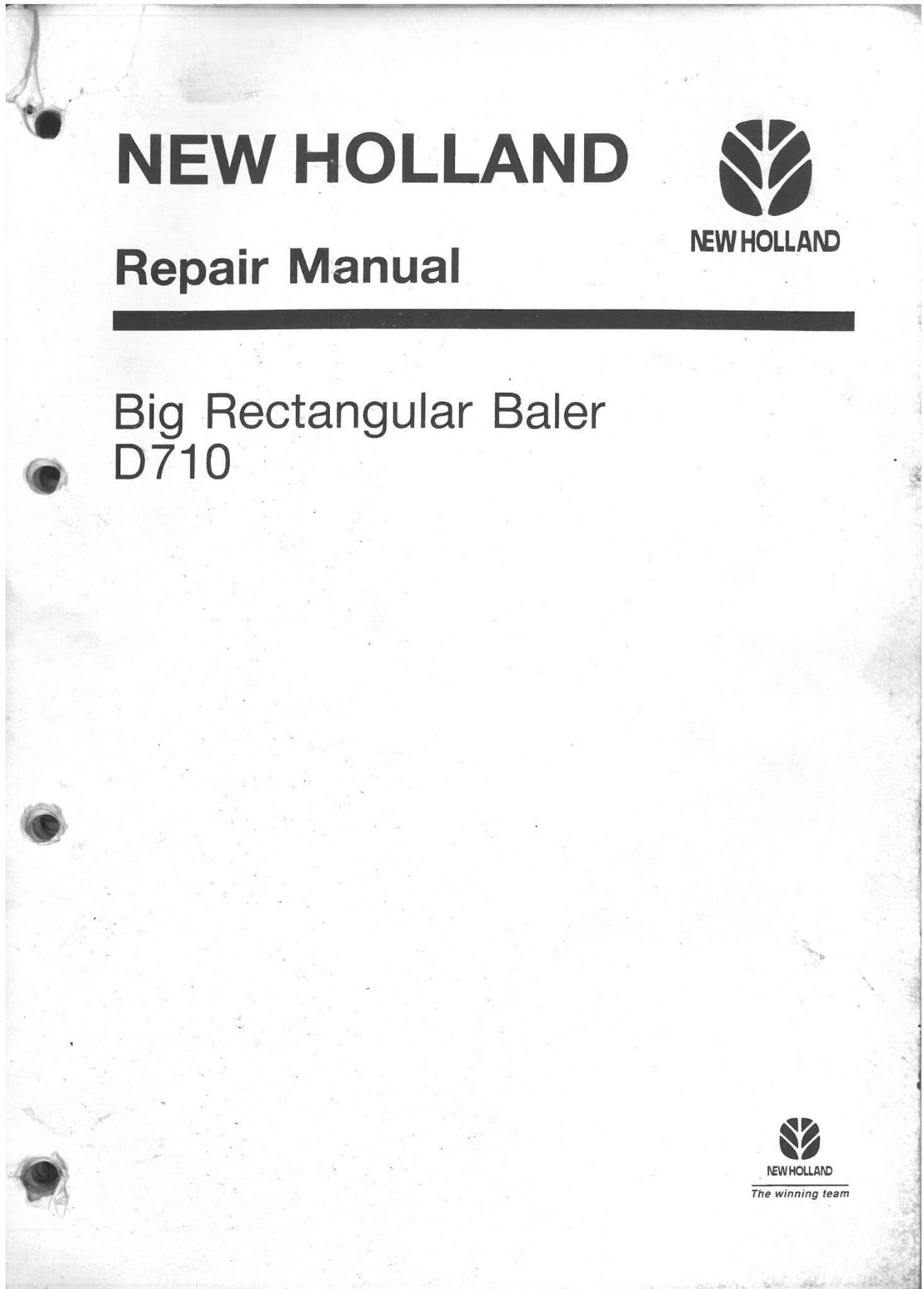New Holland Baler D710 Workshop Service Repair Manual