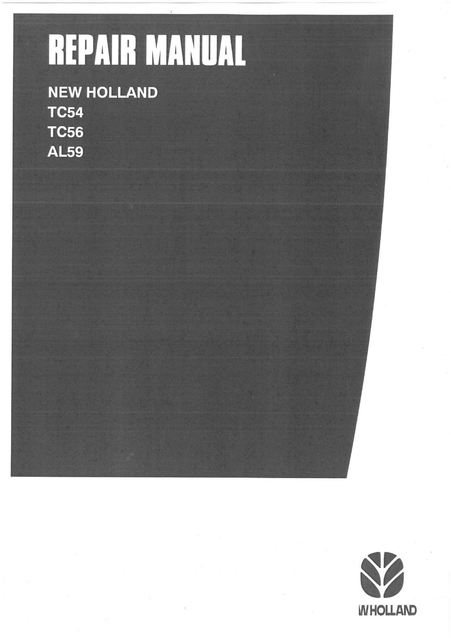 New Holland Combine  -  TC54 TC56 AL59  Workshop Service Manual