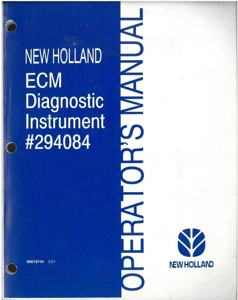 New Holland ECM Diagnostic Instrument #294084 Operators Manual