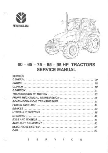 New Holland Fiatagri Tractor L60 L65 L75 L85 L95 Workshop Service Manual
