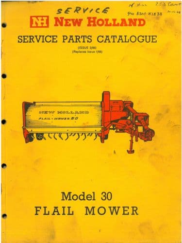 New Holland Flail Mower 30 Parts Manual
