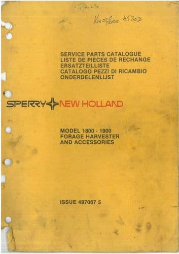 New Holland Forage Harvester 1800 & 1900  Parts Manual