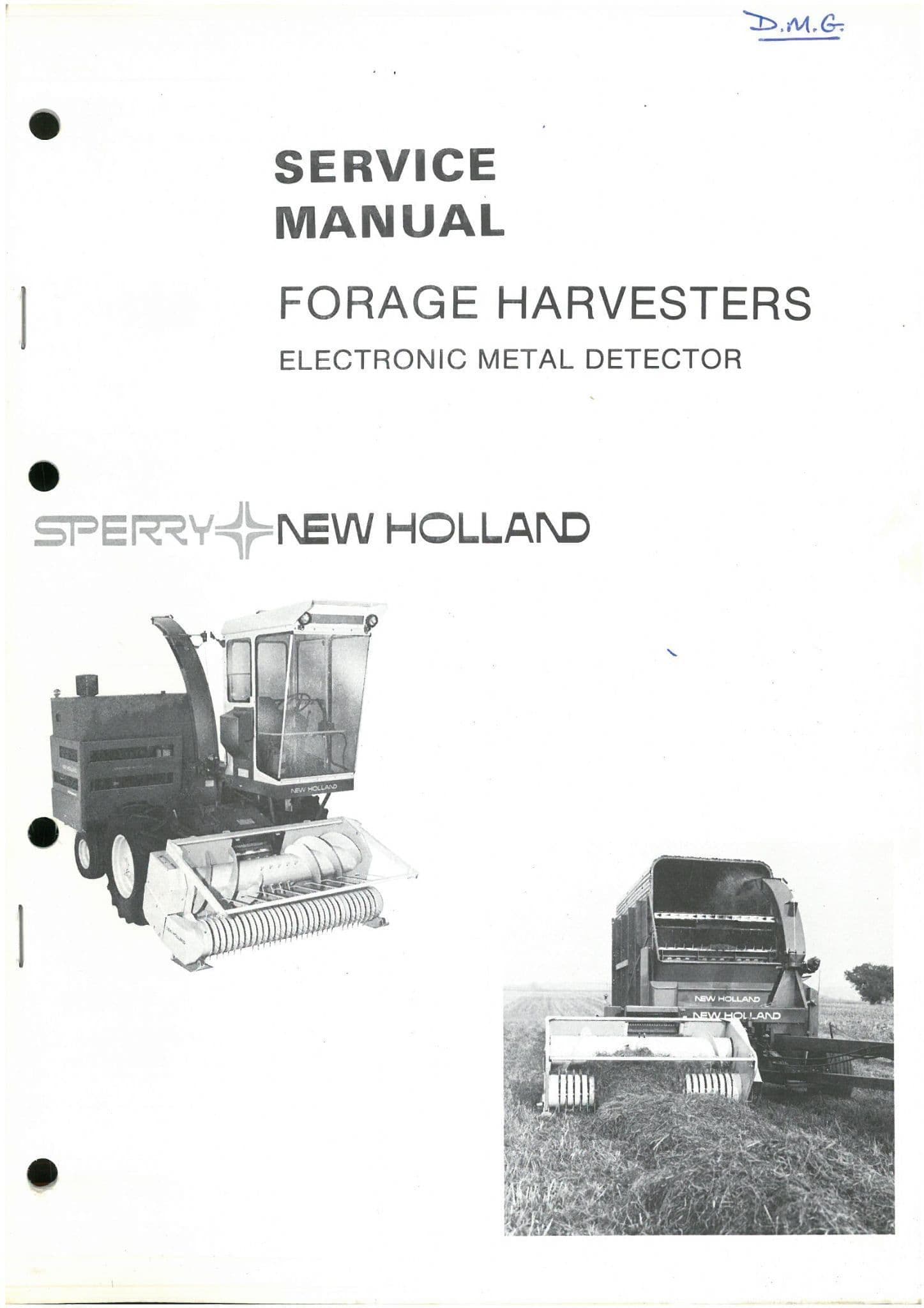 New Holland Forage Harvester Electronic Metal Detector - Service Manual