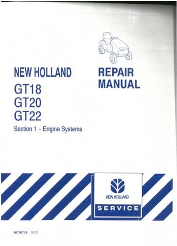 New Holland Garden Tractor GT18 GT20 GT22 Workshop Service Repair Manual