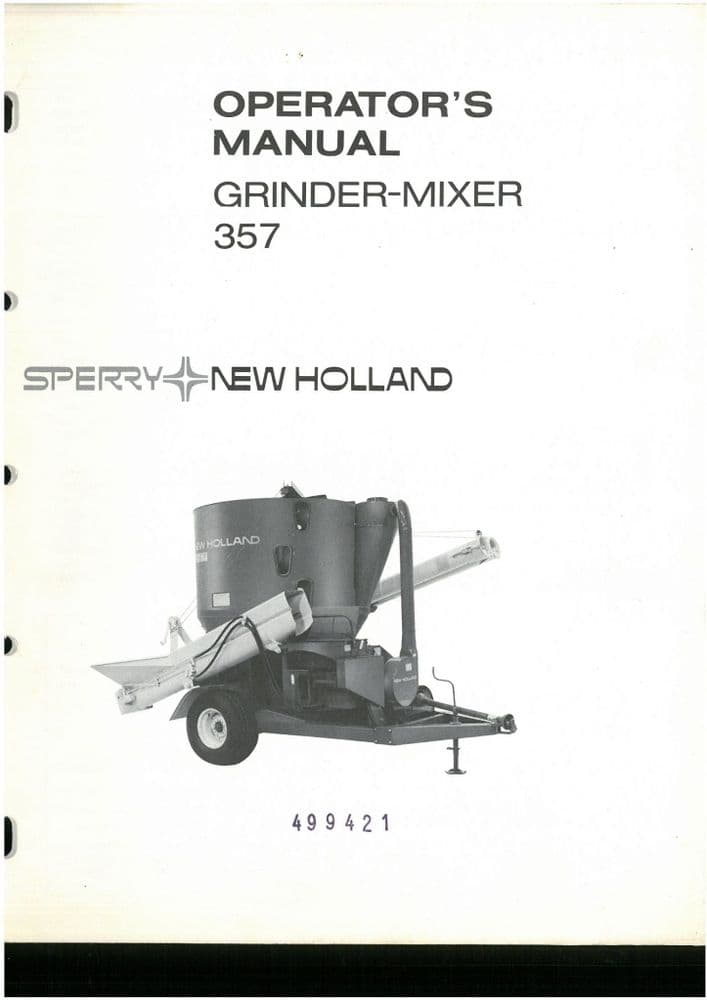New Holland Grinder Mixer 357 Operators Manual