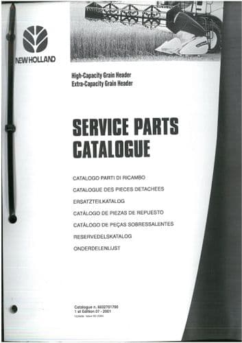 New Holland High Capacity & Extra Capacity Grain Header Parts Manual
