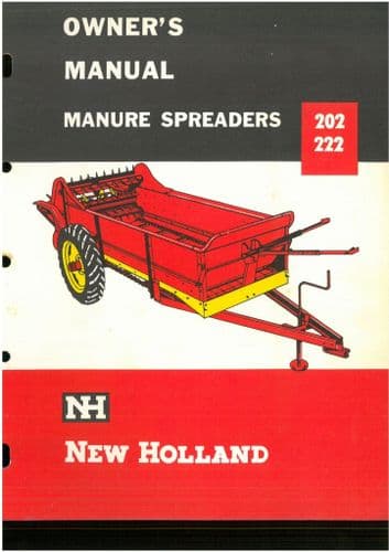 New Holland Manure Spreader Model 202/222 Operators Manual