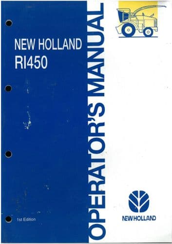 New Holland RI450 Header Forage Harvester Pickup Operators Manual - Forager