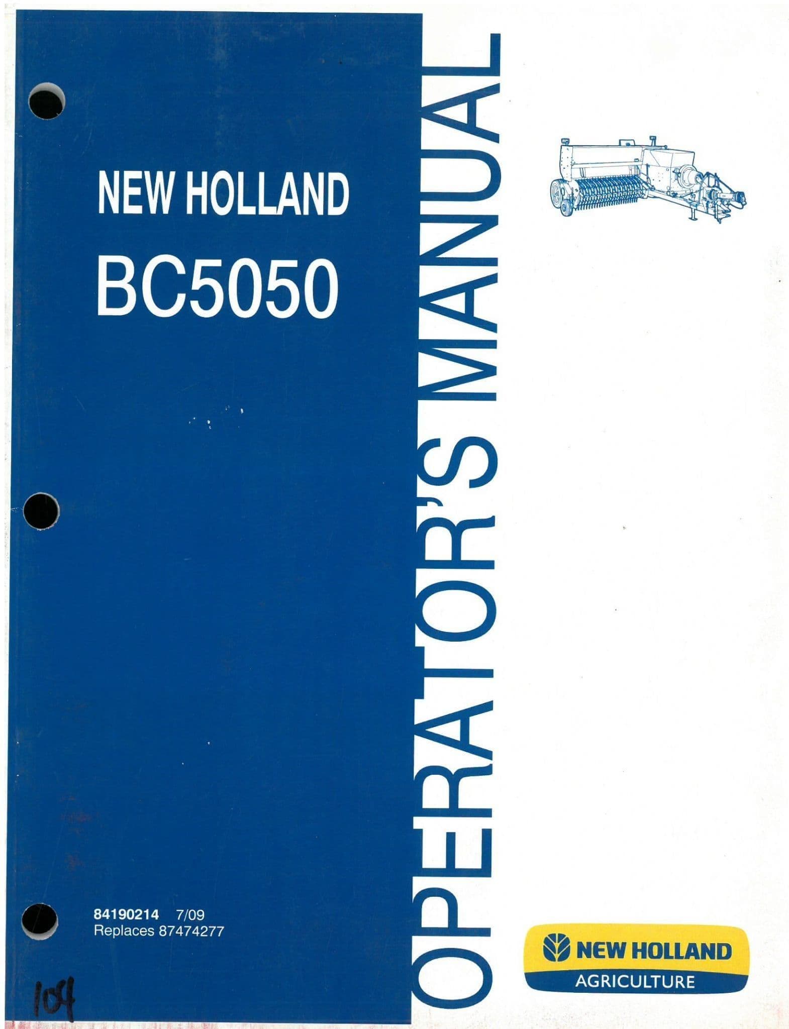 New Holland Tractor BC5050 Operators Manual - BC 5050