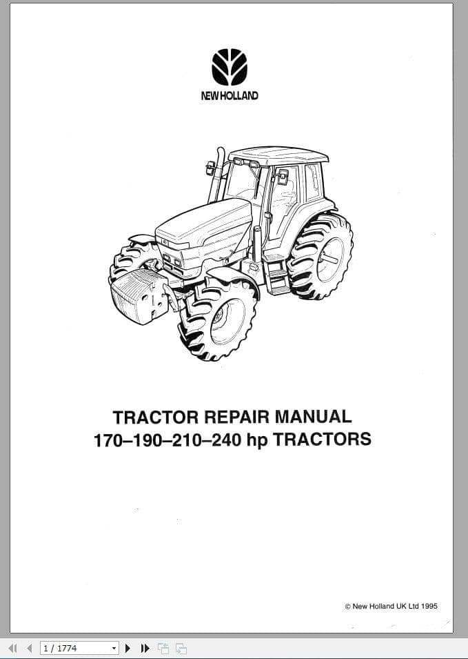 New Holland Tractor G170, G190, G210, G 240 HD Workshop Service Repair Manual