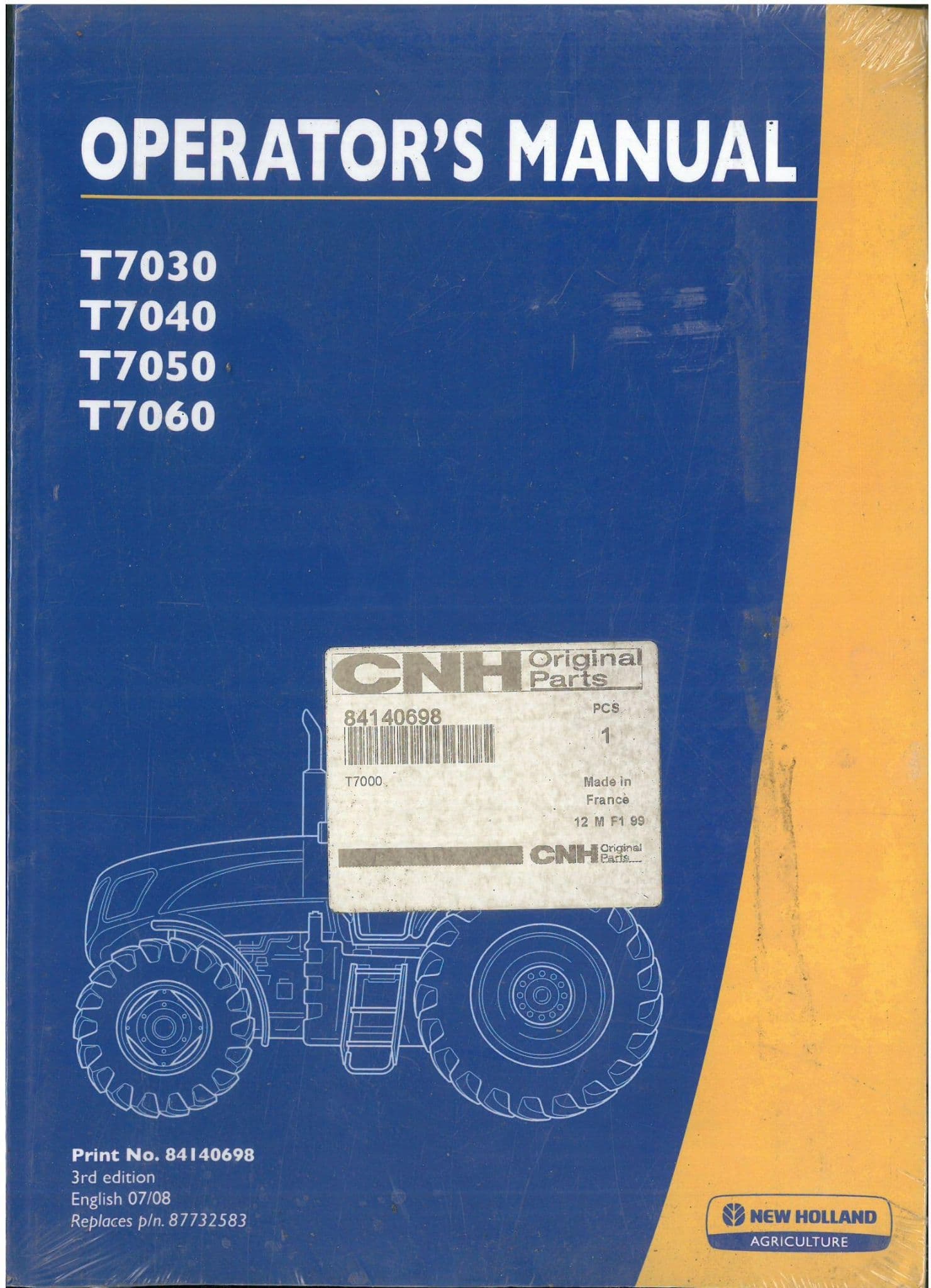 New Holland Tractor  T7030 T7040 T7050 T7060 Operators Manual